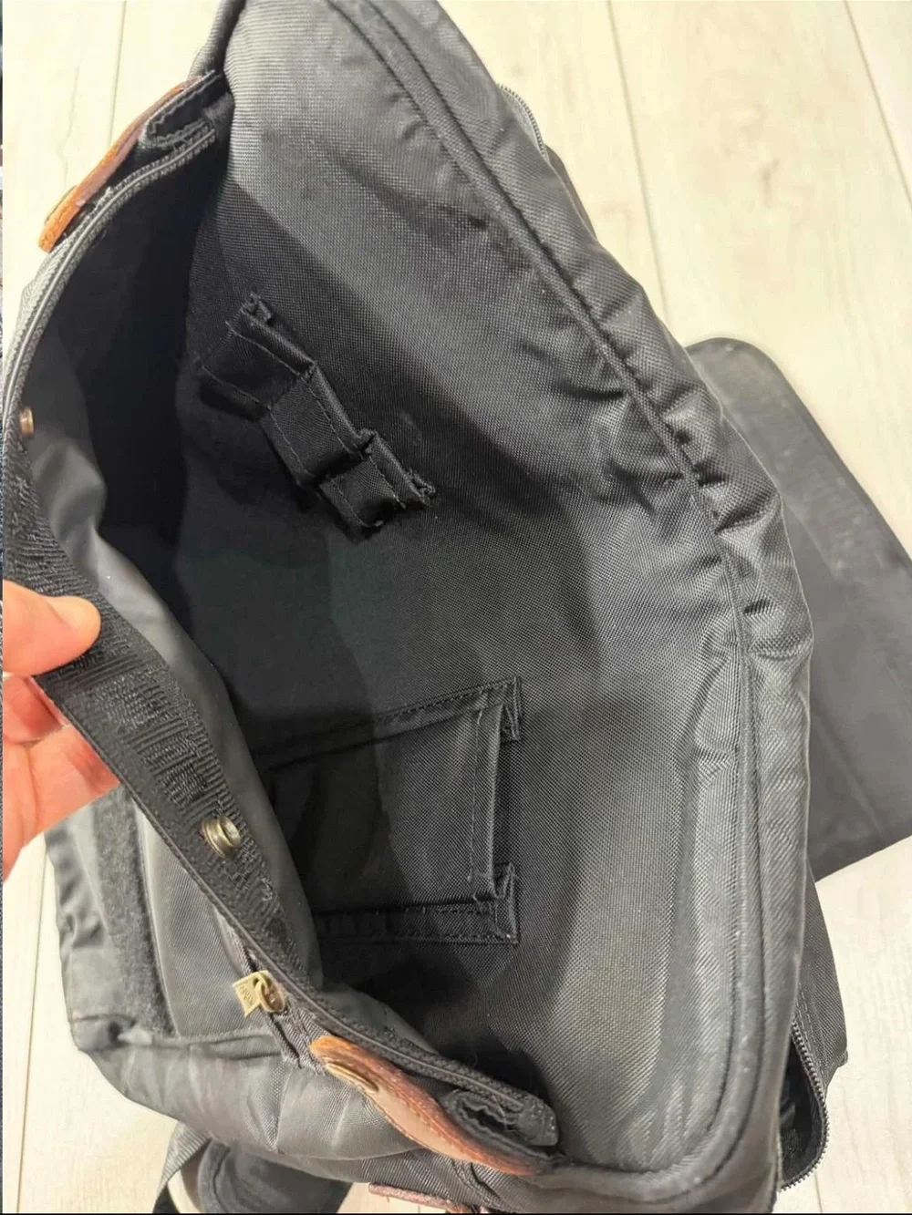 Mulberry Black Backpack with Brown Leather Trim